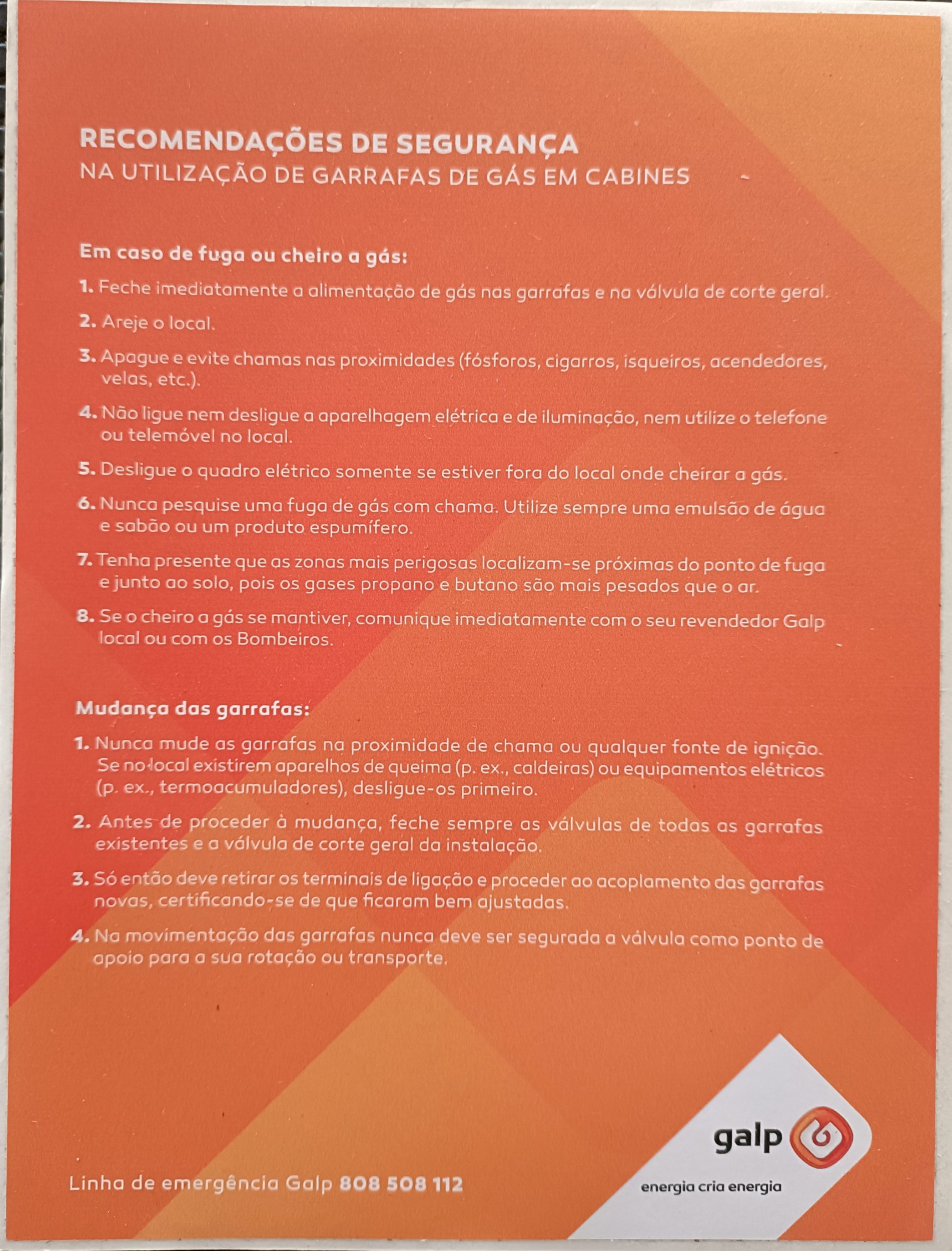 Dicas e Orientações de Segurança GALP